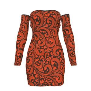 FullbreedCustom Print Women's Off-shoulder Back Lace-up Dress